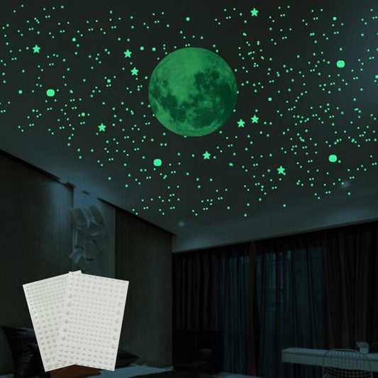 3D Bubble Luminous Stars Dots Wall Stickers