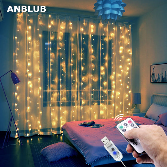 3M LED Curtain Garland on the Window String Lights