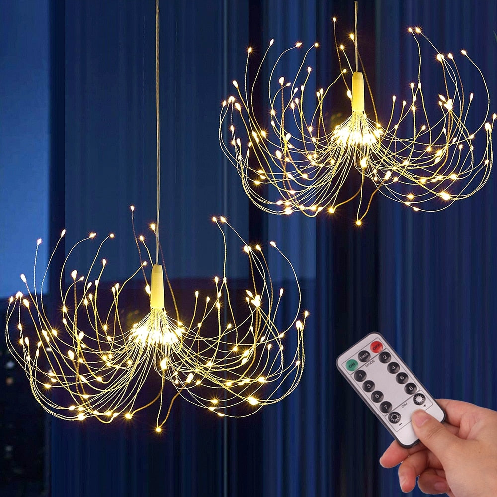 200 LED String Lights Hanging Starburst Lamp