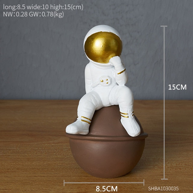 Figurines Desk Astronaut Ornament Flat Back