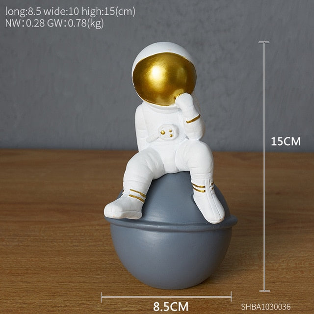 Figurines Desk Astronaut Ornament Flat Back