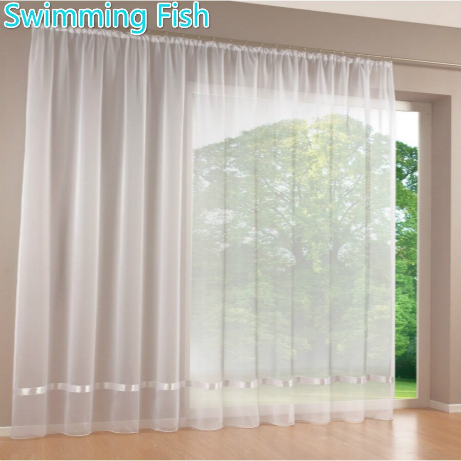 Window Screens Tulle Curtain Solid Voile Blind For Living Room