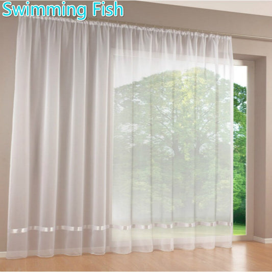 Window Screens Tulle Curtain Solid Voile Blind For Living Room