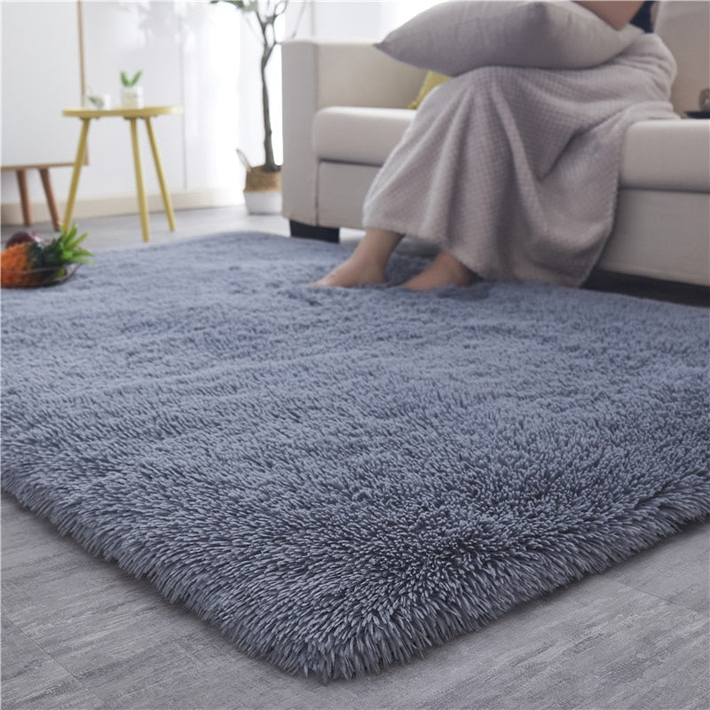 Silky fluffy carpet long plush mats