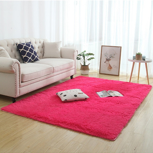 Silky fluffy carpet long plush mats