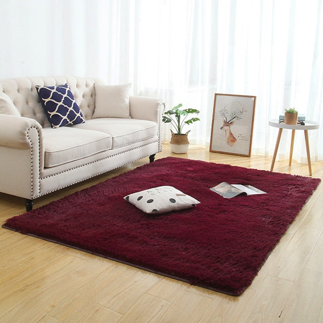 Silky fluffy carpet long plush mats