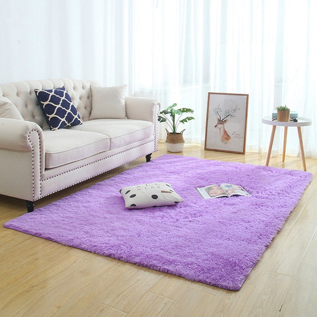 Silky fluffy carpet long plush mats