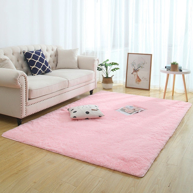 Silky fluffy carpet long plush mats