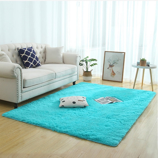 Silky fluffy carpet long plush mats