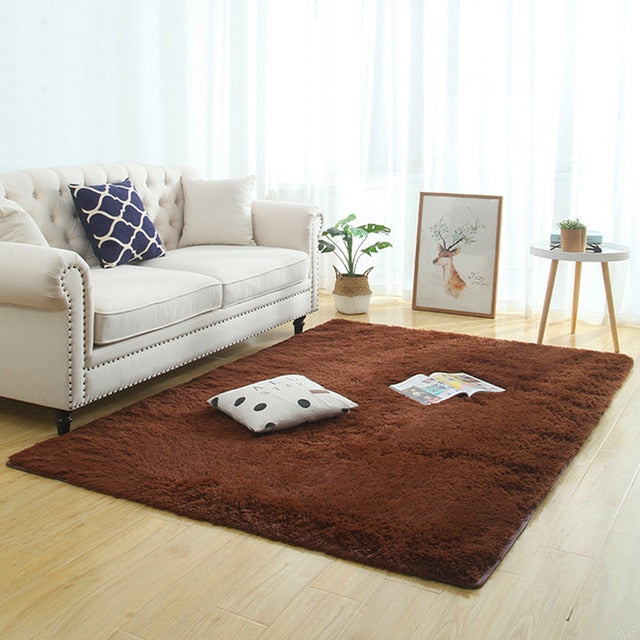 Silky fluffy carpet long plush mats