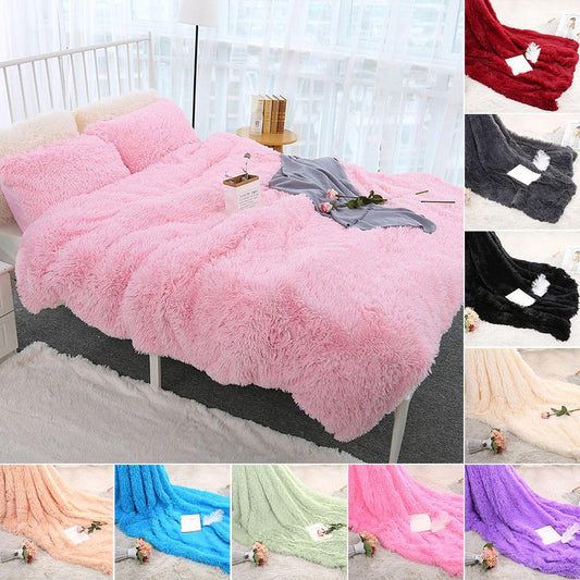 Warm Fluffy Shaggy Bed Sofa Bedspread