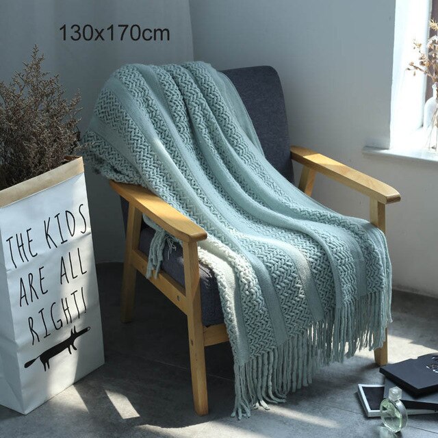 Knitted Throw Thread Blanket for Beds