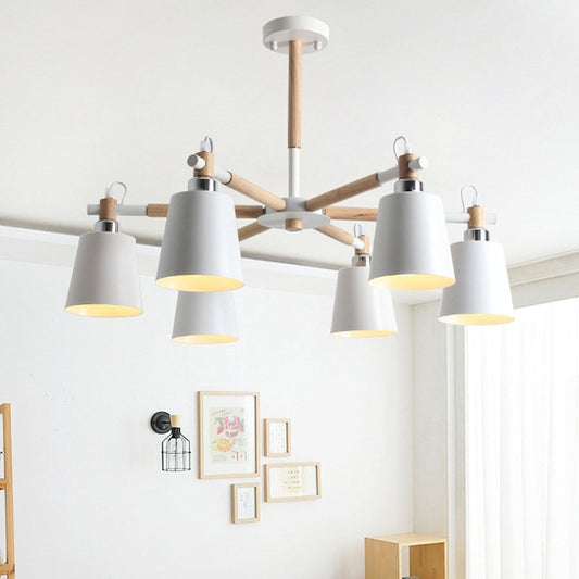 Modern Chandelier Wooden LED Light