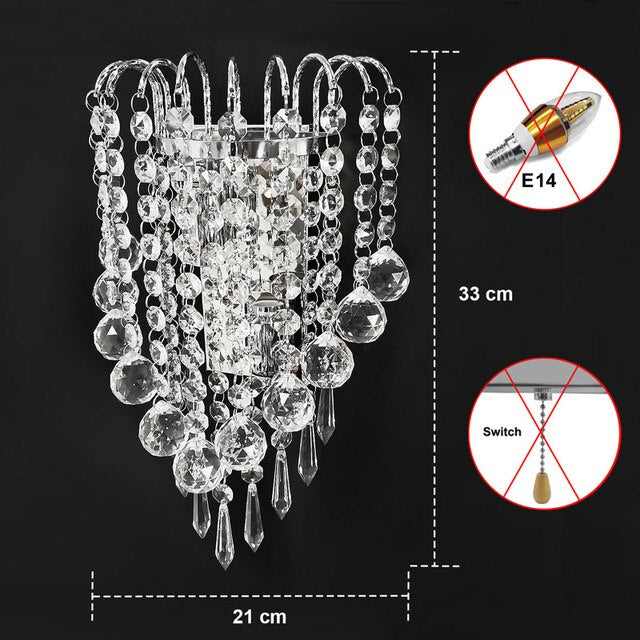 Crystal Mirror Stainless Steel Wall Lights