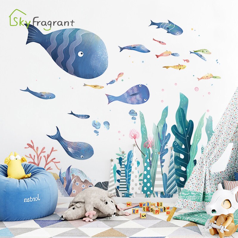 Cartoon underwater wall sticker room decoration