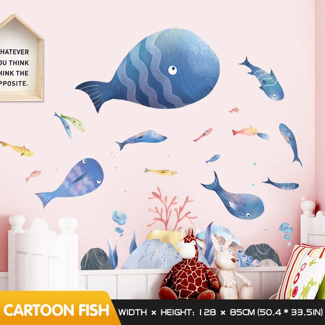 Cartoon underwater wall sticker room decoration