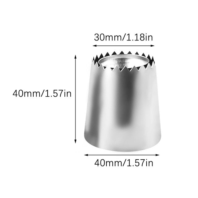 2 Sizes Diy Stainless Steel Icing Piping Cream Pastry Bag