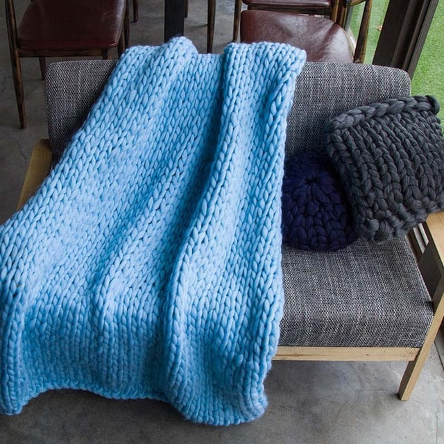 Plaids blanket for Winter Bed Sofa Plane Thick Yarn