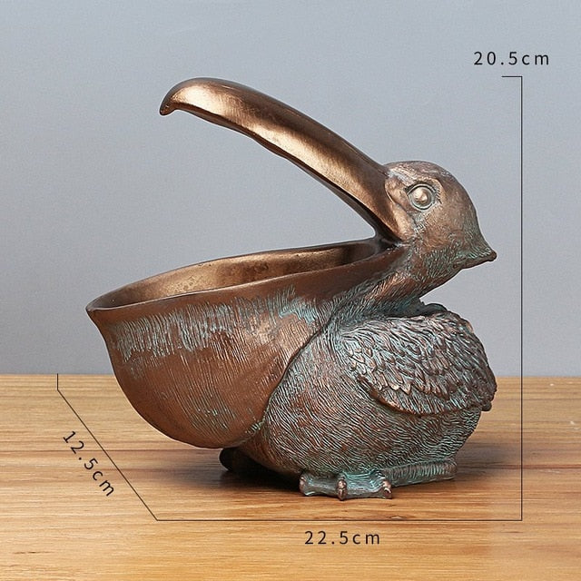 Resin Pelican Figurines Key Holder