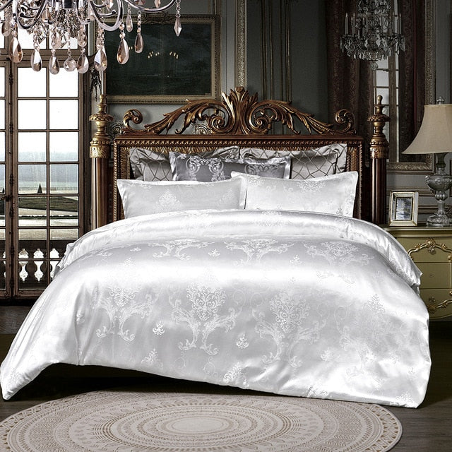 Luxury Jacquard Bedding Set Gold Quilt