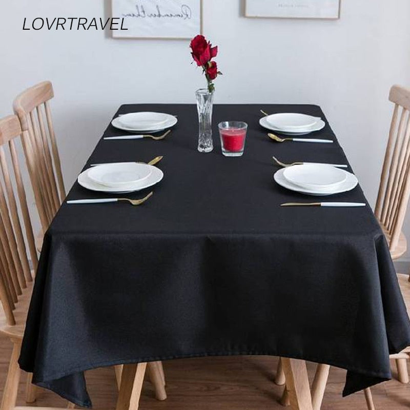 600cm black tablecloth square dining table