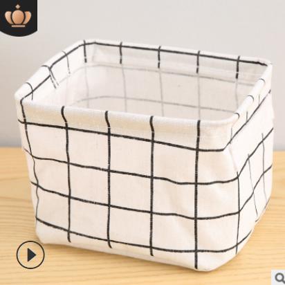 Cotton Linen Desktop Storage Baskets