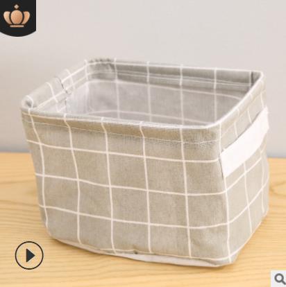 Cotton Linen Desktop Storage Baskets