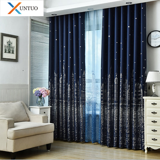 Blackout Curtain For Living Room Children Sea Castle