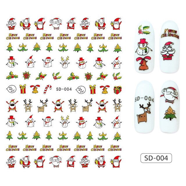 1 pieces stickers for nails christmas snowman decorations