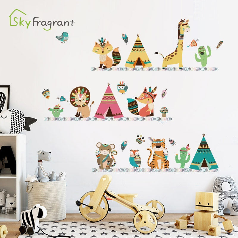 Creative cartoon animal children's room decoration stickers