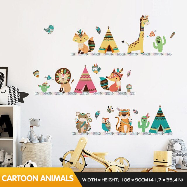 Creative cartoon animal children's room decoration stickers