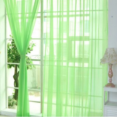 1Pieces Curtain Pure Color Tulle Door Window Curtain
