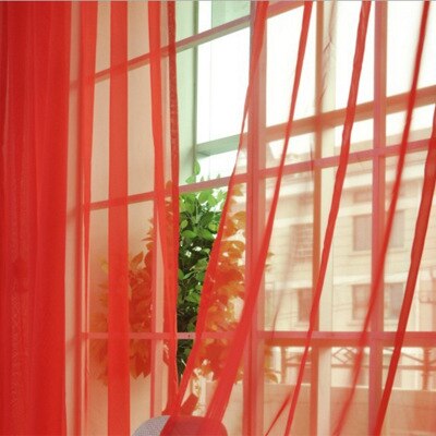 1Pieces Curtain Pure Color Tulle Door Window Curtain