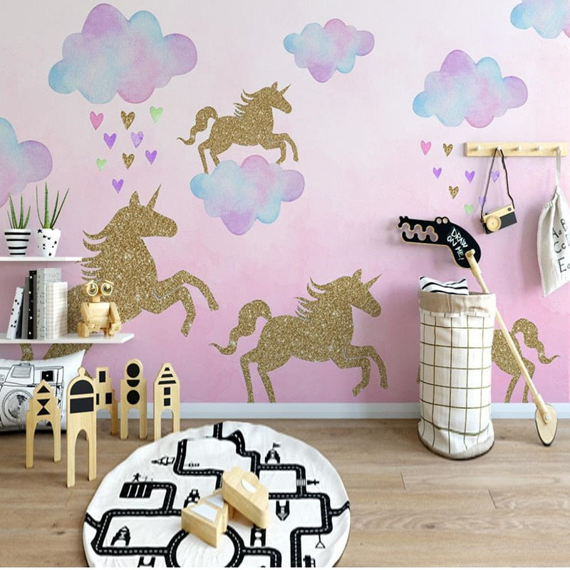 Golden unicorn wall stickers Vinyl wall