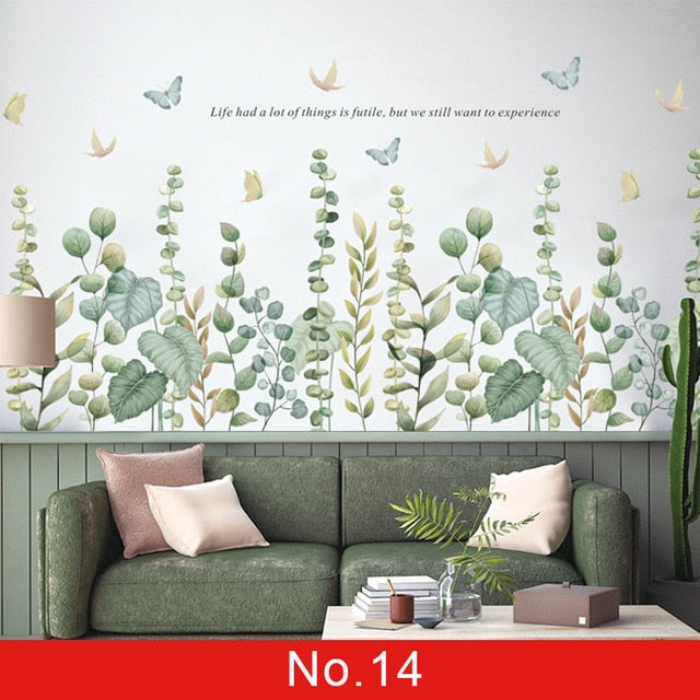 Green Leaves Wall Stickers