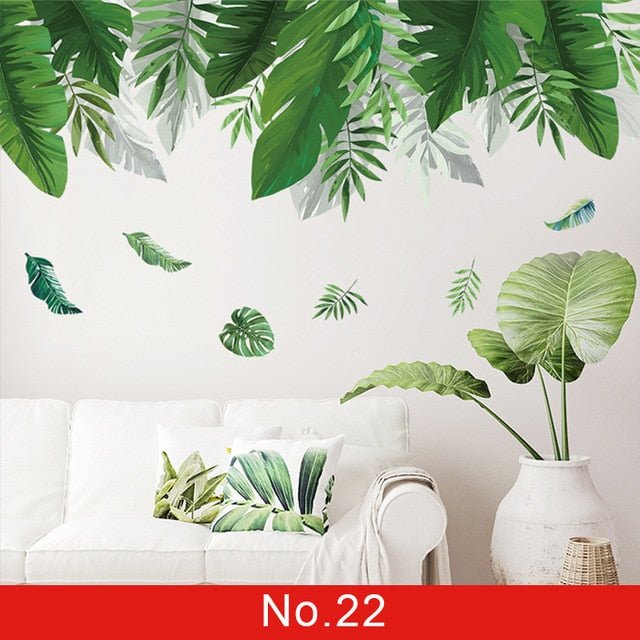 Green Leaves Wall Stickers