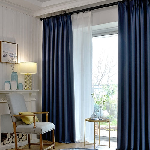 Blackout Modern Solid Shading Curtains