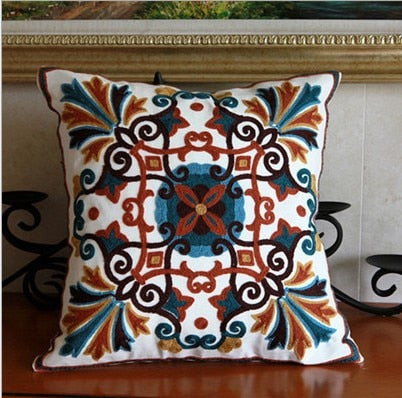 Hand-embroidered Sofa Decorative Pillow