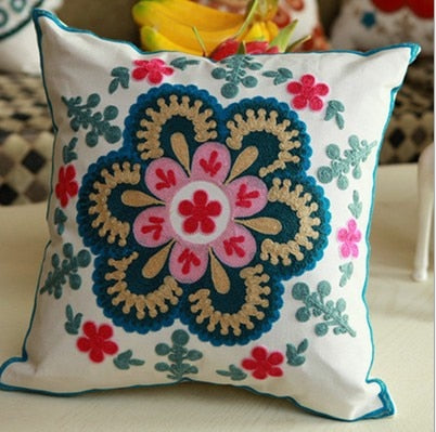 Hand-embroidered Sofa Decorative Pillow