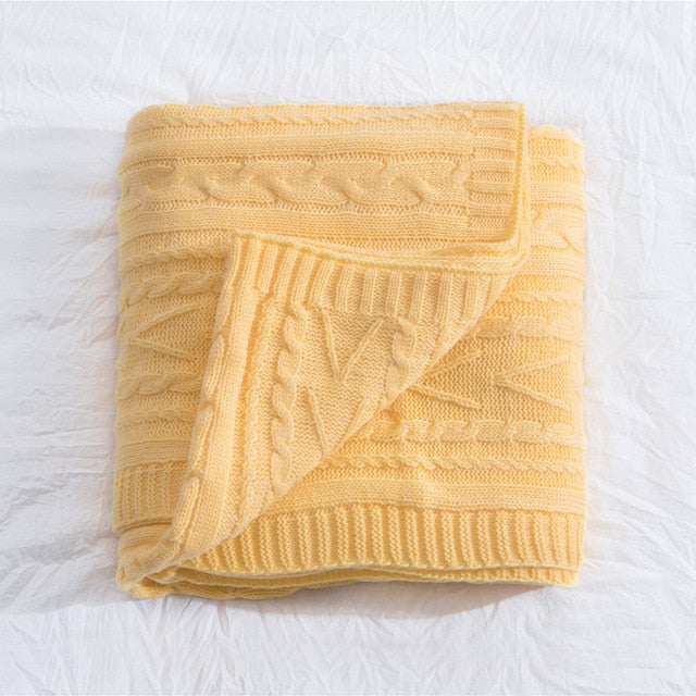 Brand Winter Stripe Fleece Blanket