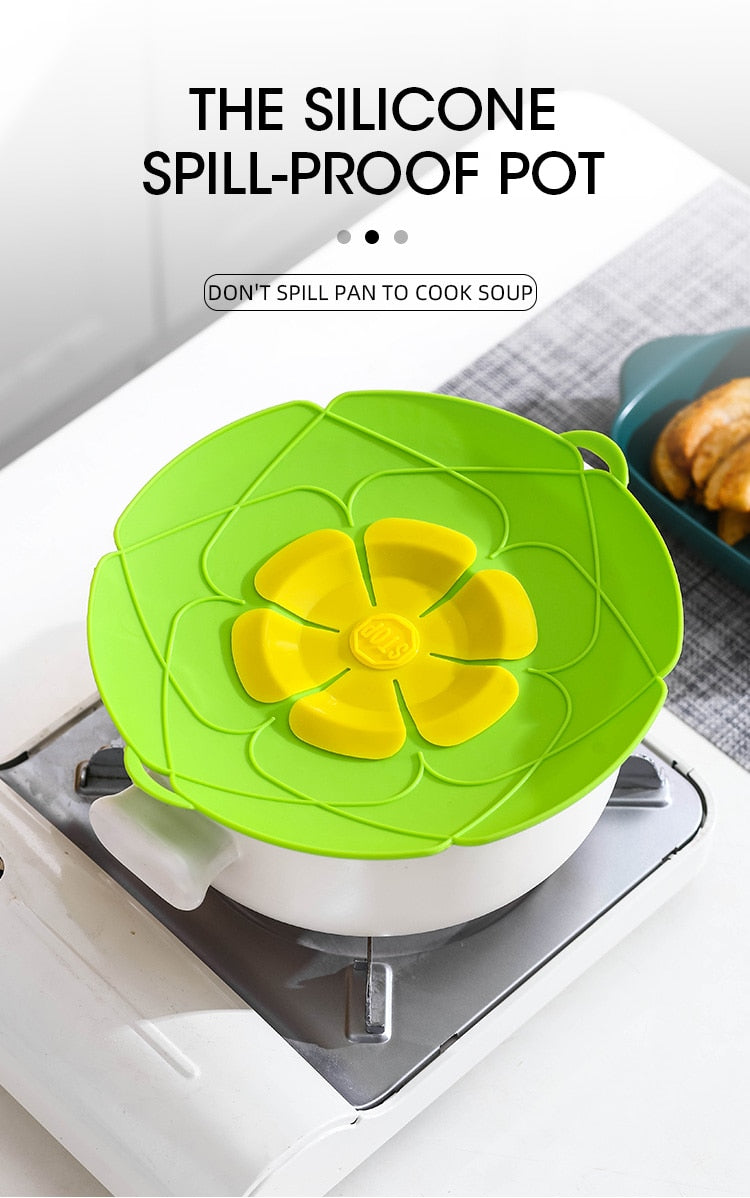 Spill Stopper Cover Silicone Lid  For Pot Pan Cooking