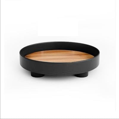 Wooden Round Storage Tray Tableware