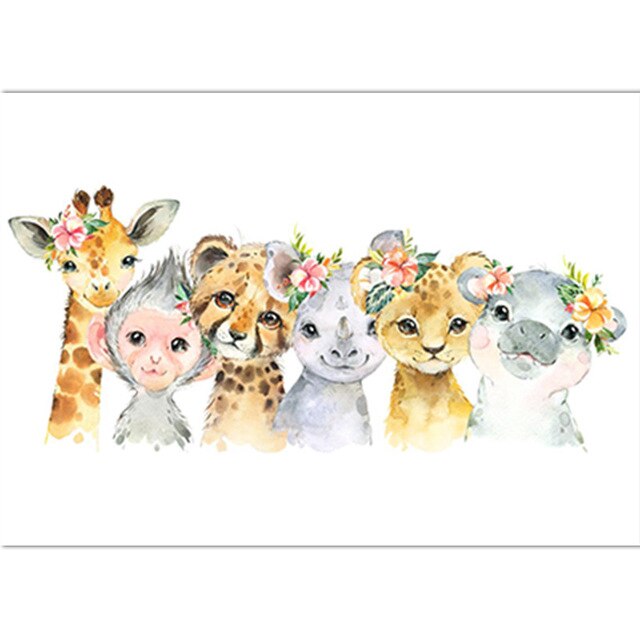 A4 Animal Poster Painting Decor