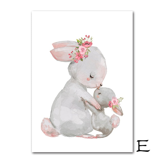 Baby Rabbit Canvas Painting Animal Print