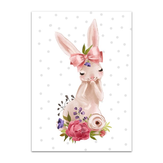 Bunny Poster Paintings Animal Wall Art