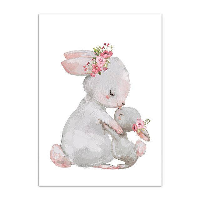 Bunny Poster Paintings Animal Wall Art