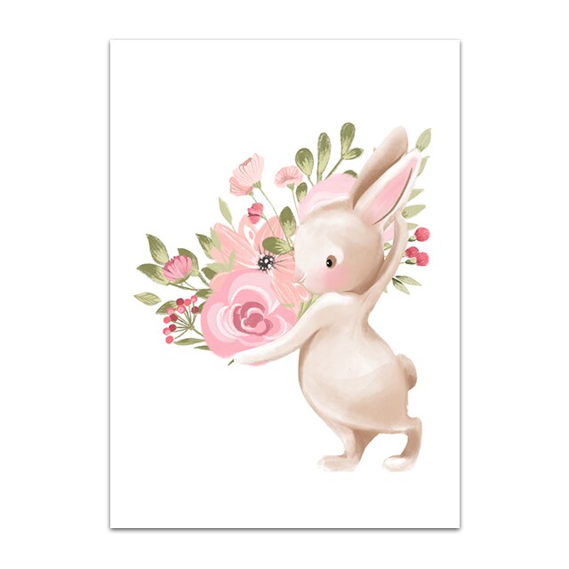 Bunny Poster Paintings Animal Wall Art