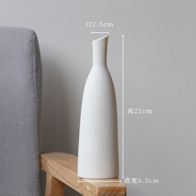 White ceramic vase living room decoration