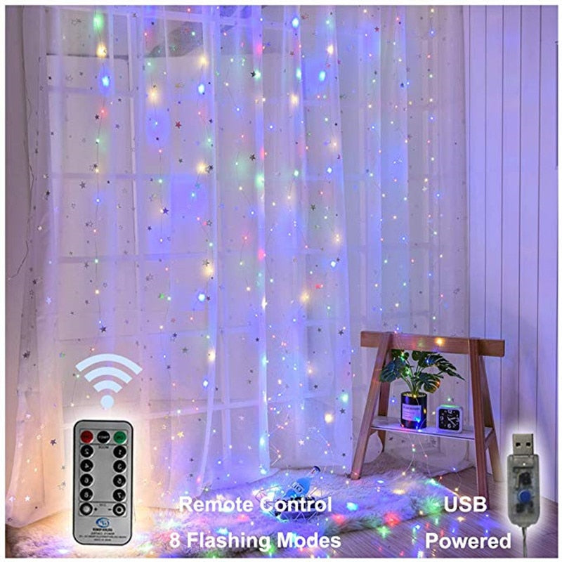 LED Curtains Copper Wire Light String