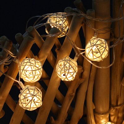 Led Rattan Balls Fairy String Decorative Lights
